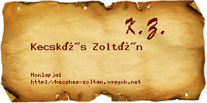 Kecskés Zoltán névjegykártya
